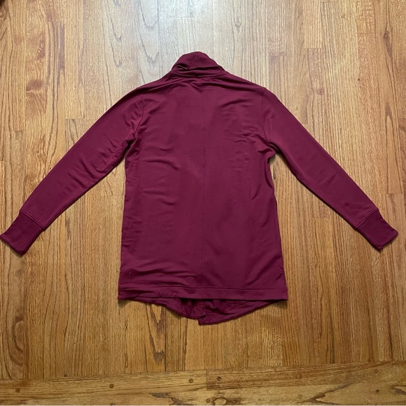 Athleta Pranayama Modal Wrap Coffeeberry Red Open Cardigan Sweater size XS - Picture 12 of 16